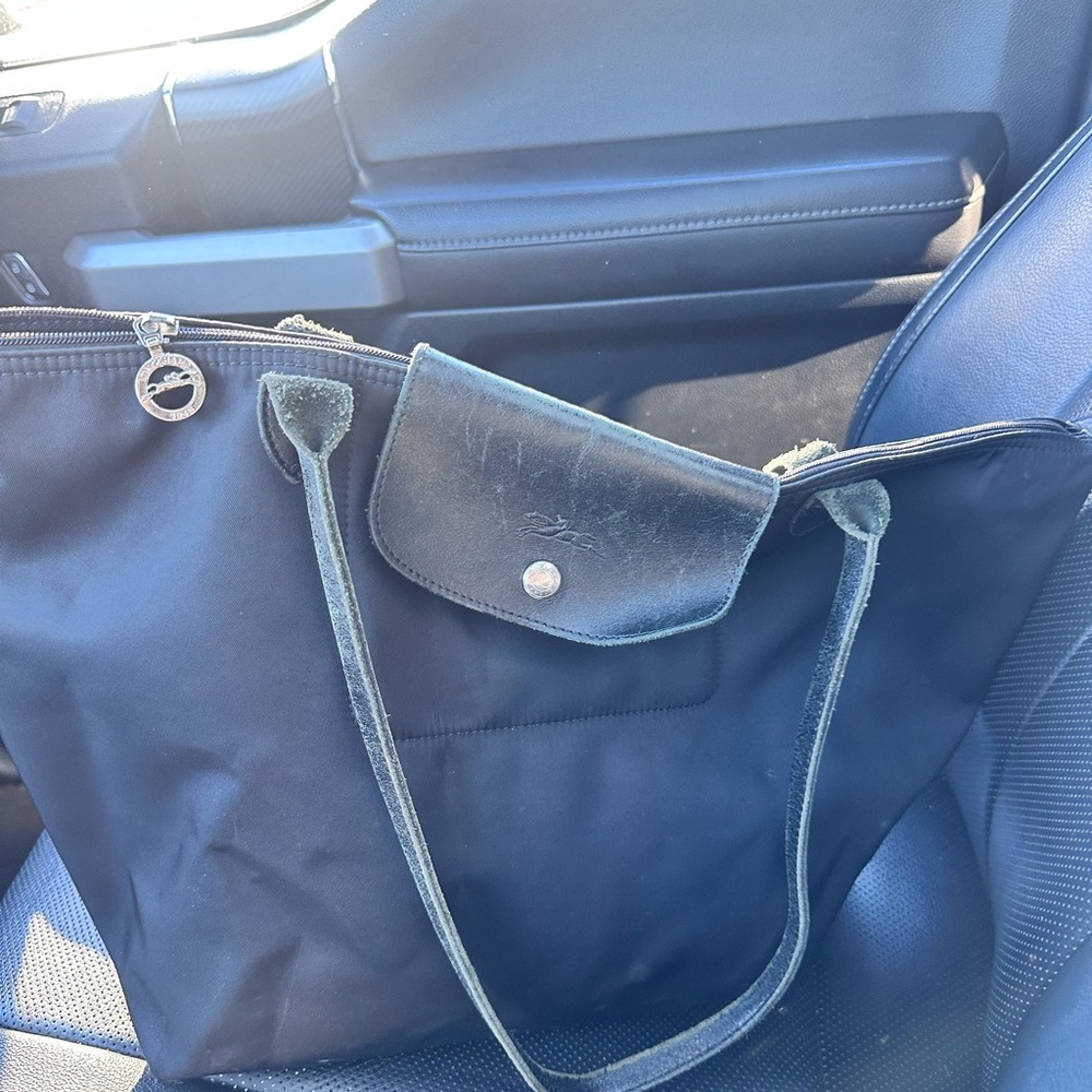 Longchamp Black Tote with Silver Accent